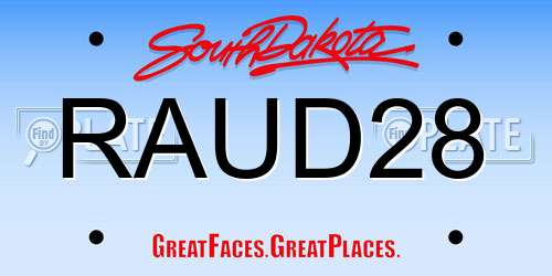 RAUD28 South Dakota License Plate