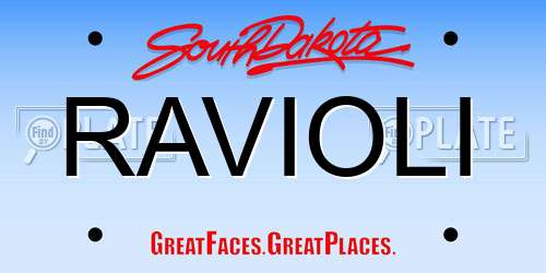 RAVIOLI South Dakota License Plate