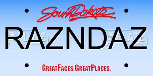 RAZNDAZ South Dakota License Plate