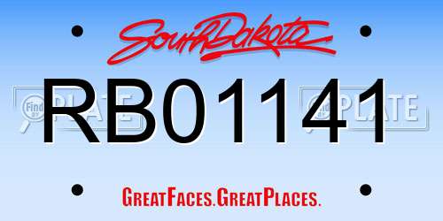 RB01141 South Dakota License Plate