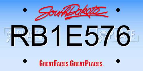 RB1E576 South Dakota License Plate
