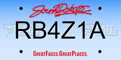 RB4Z1A South Dakota License Plate