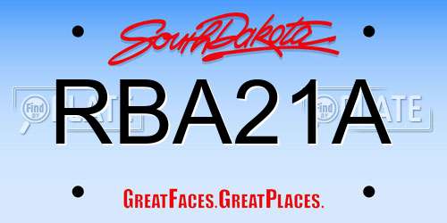 RBA21A South Dakota License Plate