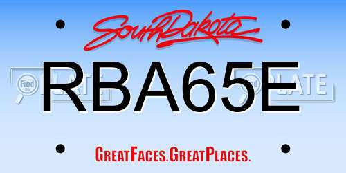 RBA65E South Dakota License Plate