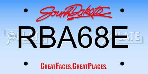 RBA68E South Dakota License Plate