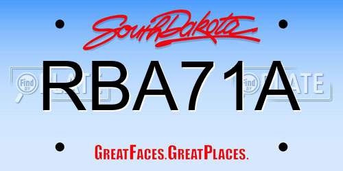 RBA71A South Dakota License Plate