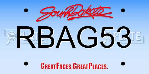 RBAG53 South Dakota License Plate