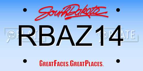 RBAZ14 South Dakota License Plate