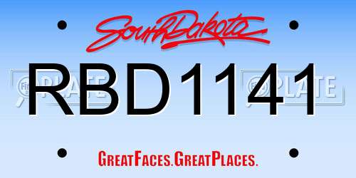 RBD1141 South Dakota License Plate