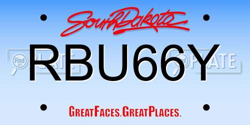 RBU66Y South Dakota License Plate