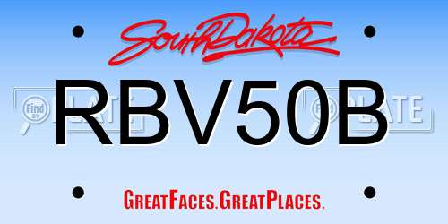 RBV50B South Dakota License Plate