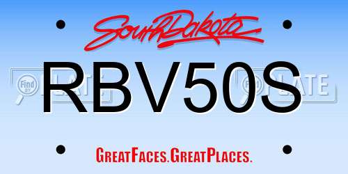 RBV50S South Dakota License Plate