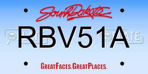 RBV51A South Dakota License Plate