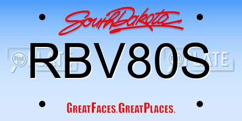RBV80S South Dakota License Plate