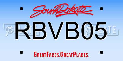 RBVB05 South Dakota License Plate