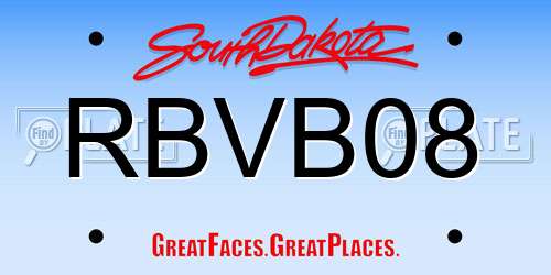 RBVB08 South Dakota License Plate