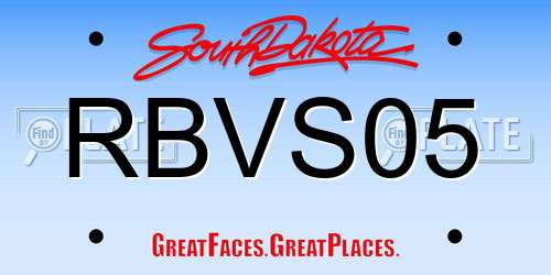 RBVS05 South Dakota License Plate