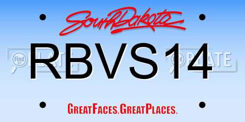 RBVS14 South Dakota License Plate