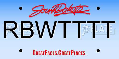 RBWTTTT South Dakota License Plate