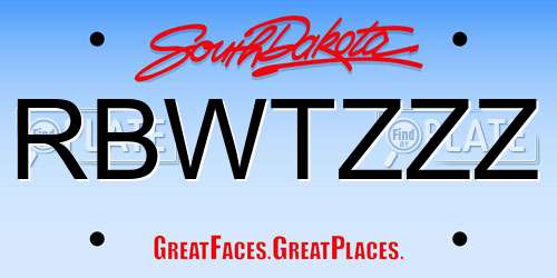 RBWTZZZ South Dakota License Plate