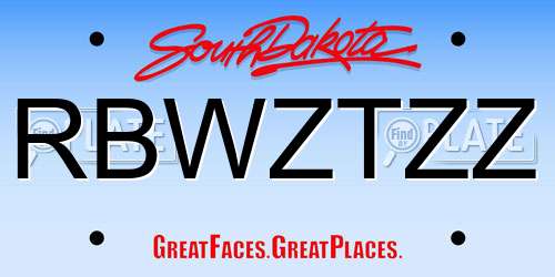 RBWZTZZ South Dakota License Plate