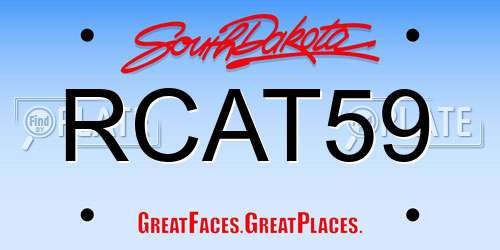 RCAT59 South Dakota License Plate