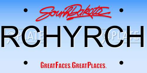 RCHYRCH South Dakota License Plate