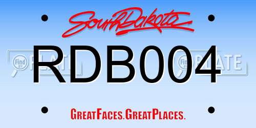 RDB004 South Dakota License Plate