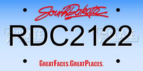 RDC2122 South Dakota License Plate