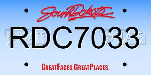 RDC7033 South Dakota License Plate