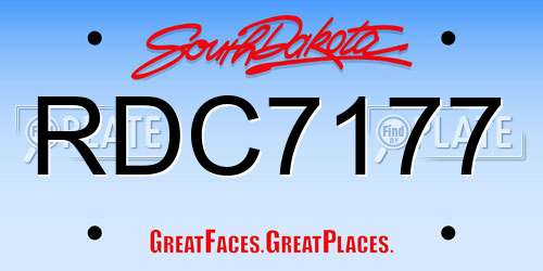 RDC7177 South Dakota License Plate