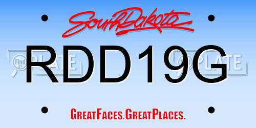 RDD19G South Dakota License Plate