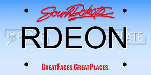 RDEON South Dakota License Plate