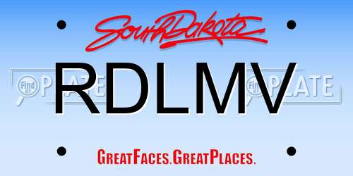 RDLMV South Dakota License Plate