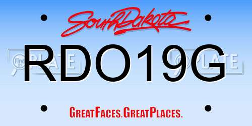 RDO19G South Dakota License Plate