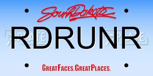 RDRUNR South Dakota License Plate