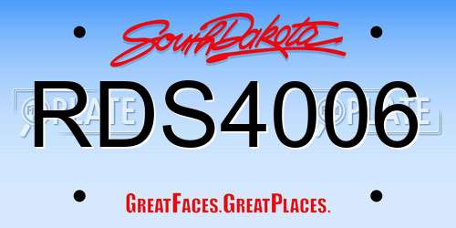 RDS4006 South Dakota License Plate