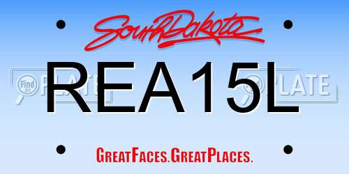 REA15L South Dakota License Plate