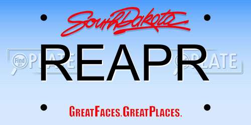 REAPR South Dakota License Plate