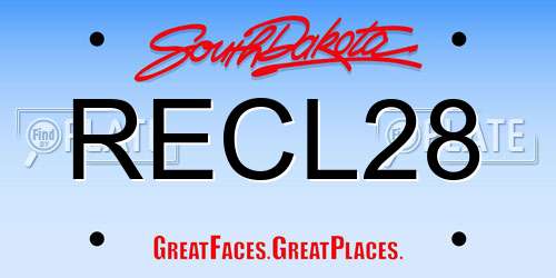RECL28 South Dakota License Plate