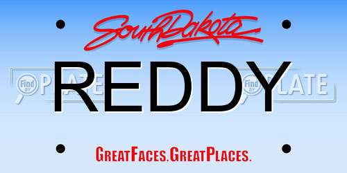 REDDY South Dakota License Plate