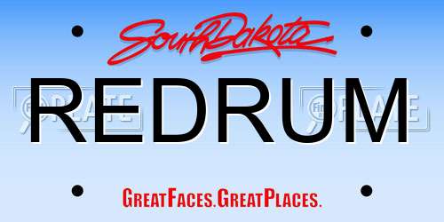 REDRUM South Dakota License Plate
