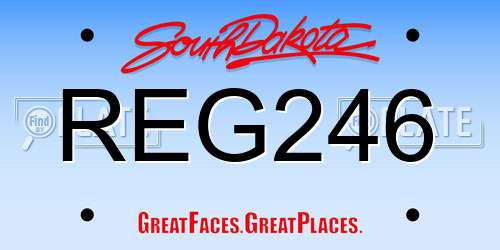 REG246 South Dakota License Plate