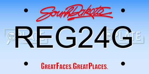 REG24G South Dakota License Plate