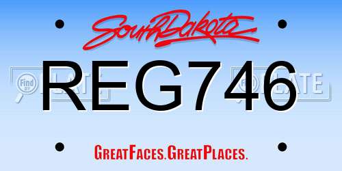 REG746 South Dakota License Plate