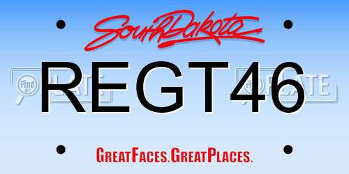 REGT46 South Dakota License Plate