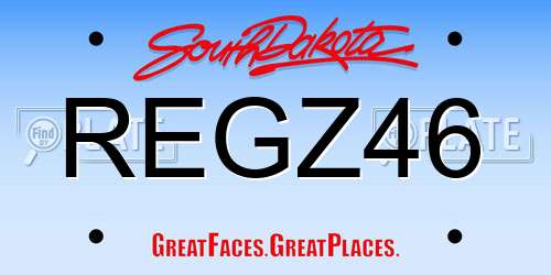 REGZ46 South Dakota License Plate
