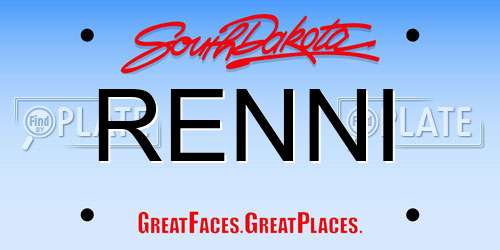 RENNI South Dakota License Plate