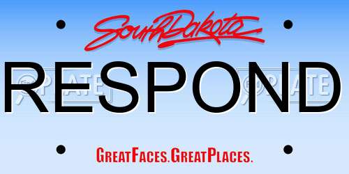 RESPOND South Dakota License Plate