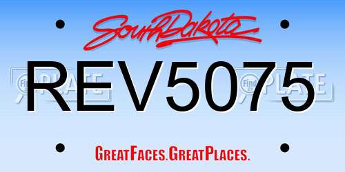 REV5075 South Dakota License Plate